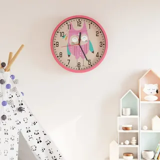 Wanduhr Rosa Ø25,5 Cm Polystyren Und Glas