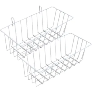 Jauhmui Draht Wandkorb Wandregal 2 Stk Gitter Korb Wand Organisator (Weiß)
