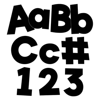 Black Combo Pack EZ Letters, 219 Stück | Groß- und Kleinbuchstaben, Zahlen, Satzzeichen und Symbole für Pinnwand, Posterwand, Party und Klassenzimmer-Dekor