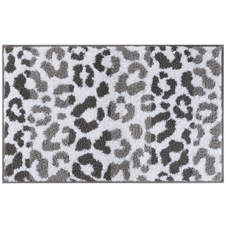 Juicy Couture Badematte mit Ombré-Leopardenmuster, 50,8 x 86,4 cm, maschinenwaschbar, Leopardenmuster, rutschfest, langlebig, grau, Badezimmerteppich, 100% Polyester, sehr saugfähig, schnell