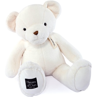 Histoire d'Ours - Der Teddybär weiß 75 cm – 75 cm – Geschenk zur Geburt – HO3222