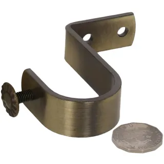 MroMax Gardinenstangenhalterung, Wandmontage, Eisen, Einzelhalterung für 28 mm Gardinenstangen, Bronze, 3 Stück