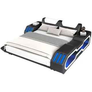 JVmoebel Bett Beleuchtetes Lederbett in elegantem Design für stilvolle Schlafzimmer (Bett), Made in Europa schwarz