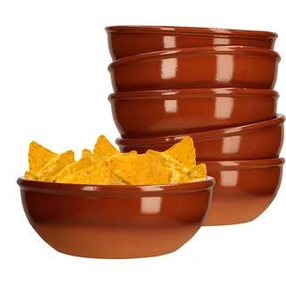 MamboCat Servier-Schale I Tonschale I Tonware I 6er Set I Ø 12,5 cm I Größe S I Mediterran I Glasiert I Unikat Handarbeit I Antike/Vintage I Mittelalter I Wikinger