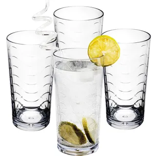 4 x Campingglas Acryl 260ml KLAR Trinkglas Kunststoff Camping Garten Becher