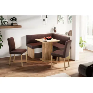 massivline & more  Anna 2 130 x 83 x 130 cm Kunstleder braun/eiche
