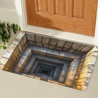 JUXDZISHW 3D Illusion Teppich Optischer TäUschung Bodenmatte Stereoskopischer Wirbel Muster Wohnzimmer rutschfest Fußmatten Vielseitige Wohnaccessoires,T,60 * 90cm