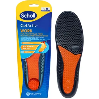 Scholl GelActiv Work Einlegesohlen für Männer, ganztägiger Komfort bei der Arbeit, hält die Füße frisch und kühl, Stoßdämpfung und komfortable Polsterung mit GelWave-Technologie, Größe 40.5-46