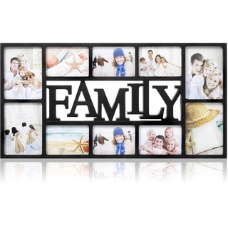 ARPAN Family Bilderrahmen für 10 Fotos, 71 x 36 x 3 cm, Schwarz