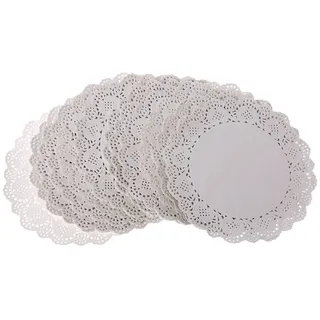 Xuniu 200 Stücke Runde Spitze Papier Matten Untersetzer Tischsets Hochzeit Veranstaltungen Party Tisch Geschenk - # B