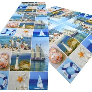 Brilliant Tischdecke Druckdecke / Maritim / Frühling / Mitteldecke / 85x85cm, Motiv bunt