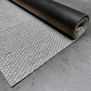 Vinyl Teppich Premium Qualität Innen und Außen Hochwertig Grau 200x400 cm | Rutschfest abwaschbar wasserfest extra flach PVC Teppich für Küche Läufer Wohnzimmer Outdoor Flur Terrasse Bad STORESDECO
