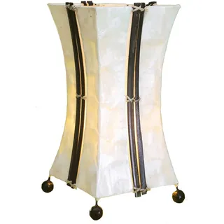 Tischleuchte Milla, Capiz und Bambus, Höhe 30 cm