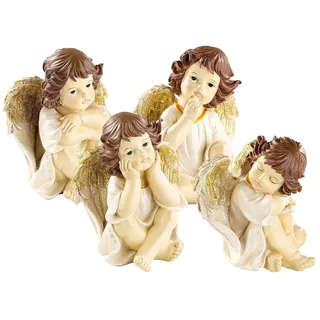 Große Deko-Weihnachtsengel im 4-er Set