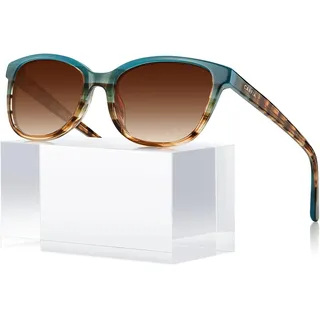 CARFIA Sonnenbrille Damen Polarisierte UV400 Rechteckige Frauen Fassung | Retro katzenaugen Acetate Sunglasses ,Ideal für Laufen & Trekking,HD Klarheit Blendschutz Brillenetui - Einheitsgröße