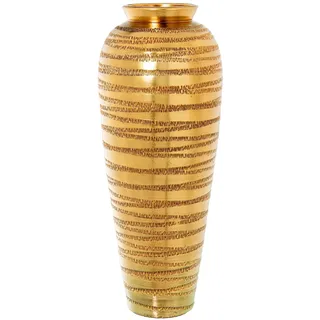 DRW Bodenvase aus Keramik, goldfarben, 30 x 30 x 80 cm
