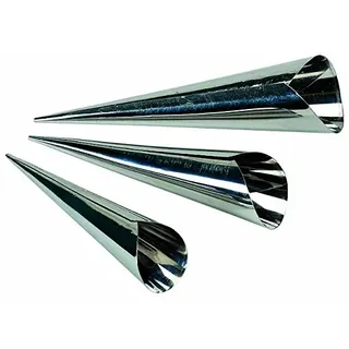 3 x Schillerlockenform schräg Schillerlocken Blätterteigform Locken Edelstahl 120 mm ø 30 mm
