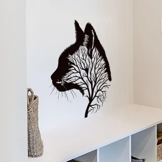 Wandtattoo Schwarze Katze Wandsticker Wanddeko für Wohnzimmer Schlafzimmer Sofa Hintergrund,Wandaufkleber Kinderzimmer Mädchen und Jungs,Diy Wandkunst Dekor