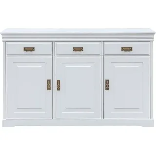 JVmoebel Kommode Weißes Sideboard im Landhausstil aus hochwertigem Holz (1 St), Made in Europa weiß