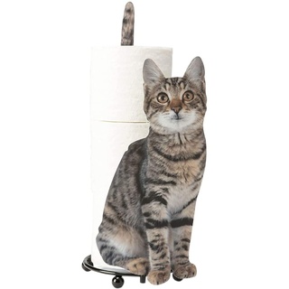 Dekorative Toilettenpapierhalter, stehende Katzen -Toilettenpapierhandtuchspender Heimatpapiertoilettenrollen Organizer für Küchentisch Badezimmer graue Toilettenrollenhalter,