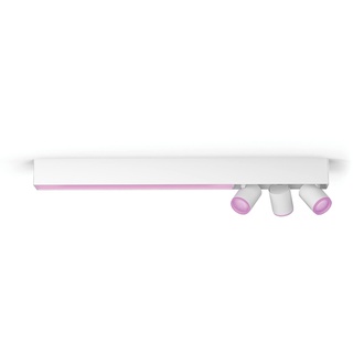 Philips Hue White & Color Ambiance Centris Deckenlampe mit 3-er Spot (3.550 lm), dimmbare LED Spots für das Hue Lichtsystem mit 16 Mio. Farben, smarte Lichtsteuerung über Sprache und App, weiß