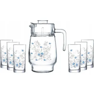 Arcopal Glasskaraffe 1,6L mit hohe Gläser transparent 270ml Romantique