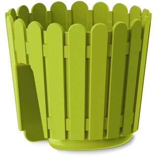 POETIC/EMSA - Geländertopf für den Außenbereich - Pflanzgefäss aus recyceltem Kunststoff - Dekorativ - Farbe Grün - L.29,5 x B.29,5 x H.26,5 cm - 9,2 Liter