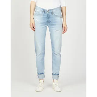 Boyfriend-Jeans GANG "94NICA WORKER", Damen, Gr. 31, N-Gr, sunny sky destroy, Denim/Jeans, Obermaterial: 99% Baumwolle, 1% Elasthan, casual, regular fit lang, Jeans