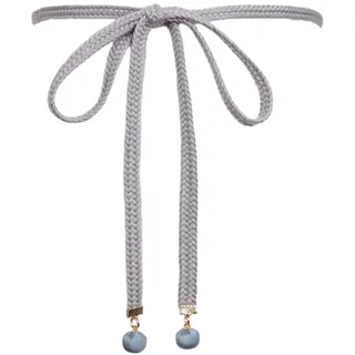 Whakano 2 Stück Geflochtene Taille Gürtel Damen,Dekorativen Taillengürtel Kleidgürtel,Schmaler Gürtel Frauen,Taillenkette,Kettengürtel für Kleid Jeans Rock Langen Hemden,148 cm,Grau