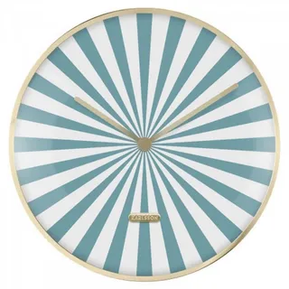 Karlsson Uhr Wanduhr Candy Swirl Dome Türkis Weiß