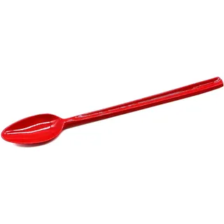 Kimmel Löffel 21 cm lang 6 Stück im Set Limolöffel Langstiellöffel Longdrink Cocktaillöffel Eislöffel Joghurtlöffel Dessertlöffel Bowlelöffel Partybesteck Besteck Mehrweg Plastik Kunststoff, rot