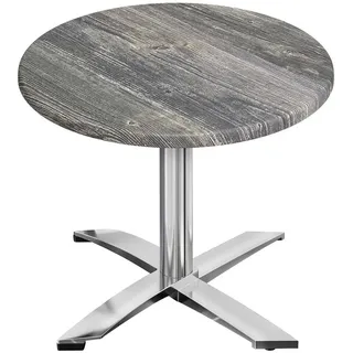 GGMMÖBEL Gartentisch Holz (1 Stück), Rund Aussen Edle Optik/Hohe Tragkraft/Wetterbeständig grau