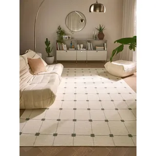 benuta Wollteppich Grady, rechteckig, Höhe: 5 mm, Kunstfaser, Berber, Ethno-Style, Wohnzimmer grün 250 cm x 350 cm x 5 mm