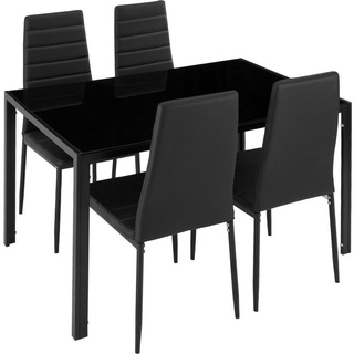 tectake Sitzgruppe »Essgruppe Berlin 4+1«, (5-tlg., Set aus Stühlen und Esstisch) schwarz