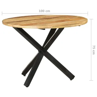 vidaXL Esstisch Rund 100 x 75 cm braun