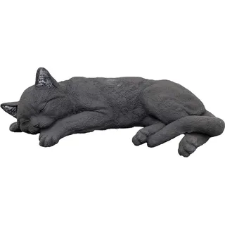 stoneandstyle Steinfigur große Schwarze Katze schlafend Gartenfigur frostfest wetterfest