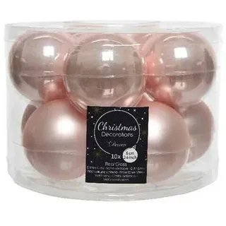 Kaemingk Weihnachtsbaumkugeln Glas Ø 6 cm 10 Stück rosa matt/glänzend