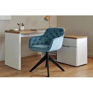 Jahnke Schalenstuhl KENSINGTON TWIST LOCK (1 St), Twistlock - dreht sich in Ausgangsposition zurück blau