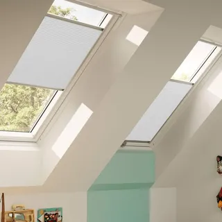 VELUX Orignal Wabenplissee/Faltstore DuoLine FHC Y45 1045S / Bedienart : Manuell/Farbe : Uni Weiß/Fenstergröße : Y45 / Fenstertypen : VU, VL, VKU_15598