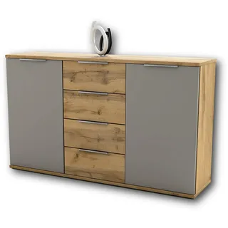 CAPRI Schlafzimmer Kommode Wildeiche Optik Basaltgrau Sideboard