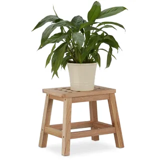 Relaxdays Tritthocker Holz 22 x 26 x 30 cm Natur
