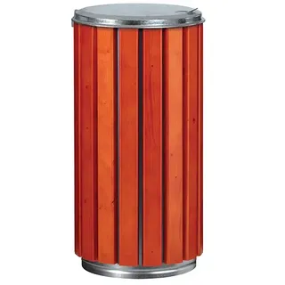 ZENO PROTECT Abfallbehälter Rossignol 80 L Holz-Stahl mit Deckel aus verzinktem Stahl