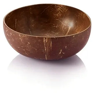 Heylas Salatschüssel Holz, Natürliche Kokosnussschale Echte Bio Kokosnussschalen mit Kokosnussöl Umweltfreundliche Kokosnuss Umhüllung Müslischalen verschüttet