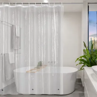 YISURE Duschvorhang Wasserdicht Transparent Durchsichtig Schmal 120x180 | PEVA Schmaler Duschvorhang Klar mit magneten, Plastik badevorhang badewannenvorhang Waschbar, Breite 120 x Höhe 180cm