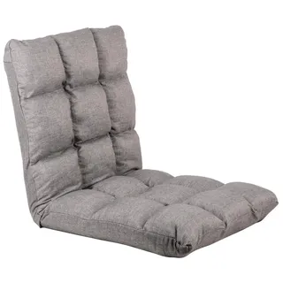 UNUS HOME Sessel Bodenstuhl (1-St., 105x45x10 cm (LxBxH) im flachem Zustand), Bodenkissen mit Lehne, Sitzkissen, Rückenlehne, Meditationsstuhl grau