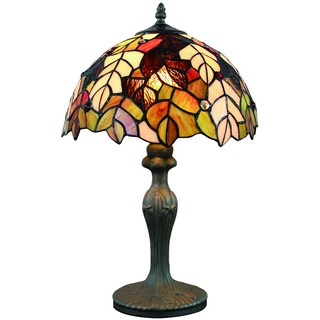 Tokira Vintage Tiffany Tischlampen 50 Hoch, Tiffany Tischlampe Antik Original, Glasmalerei Lampen Ahornblatt Schlafzimmer Nacht Lampenschirme Wohnzimmer [Ohne Glühbirnen]