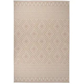 vidaXL Emir Outdoor-Teppich 160 x 230 cm Braun Gestreift