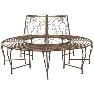vidaXL Baumbank Ø 160 x 89 cm Antikbraun