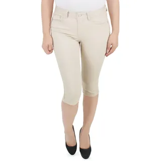 Sotala Damen Stretch Capri Kurze 3/4 Hose Shorts Bemuda Hüfthose Sommerhose in Schwarz und Weiss - 36