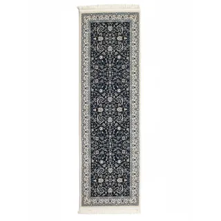 RugVista Nain Florentine, Teppich, Perser traditionell, 80 x 300 cm, Rechteckig, Niedriger Stapel, Wohnzimmer, Esszimmer, Schlafzimmer, Küche, Diele, Nur chemische Reinigung, oeko_tex_100, Dunkel Blau